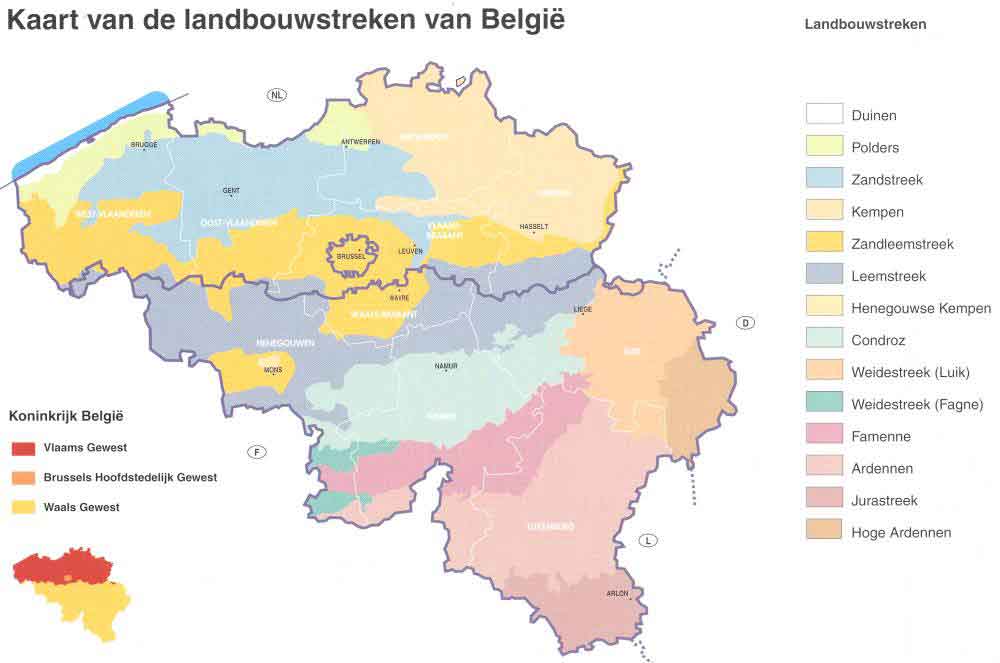 Landbouwstreken in België